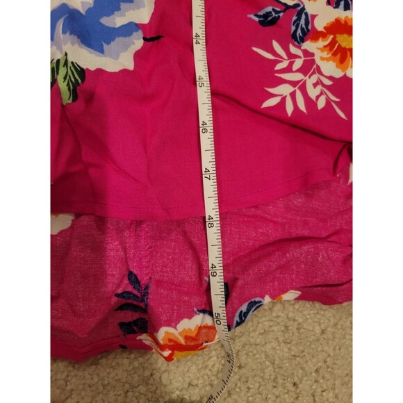 NWT Jessica Simpson Gabbie Hi-Low Midi Dress PINK FLORAL V Neck Women Large - Picture 8 of 11